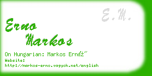 erno markos business card